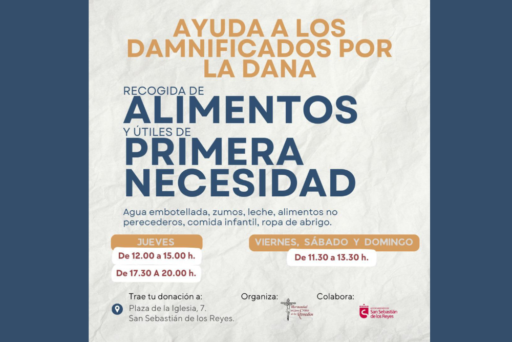 Imagen La Hermandad del Santísimo Cristo de los Remedios inicia una campaña solidaria para ayudar a los damnificados por la DANA